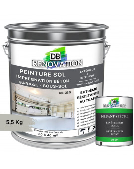 DB-230 Peinture sol garage - Haute résistance intérieur et extérieur Kit 5,5-11kg