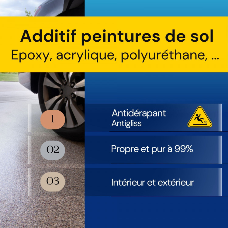Additif antidérapant pour peinture de sol - Sable de quartz-silice 500gr.