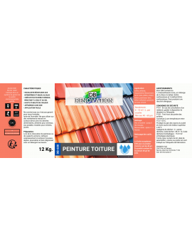 DB-600 PEINTURE TOIT Rénovation tuile - Haute imperméabilité, forte protection UV - 12KG