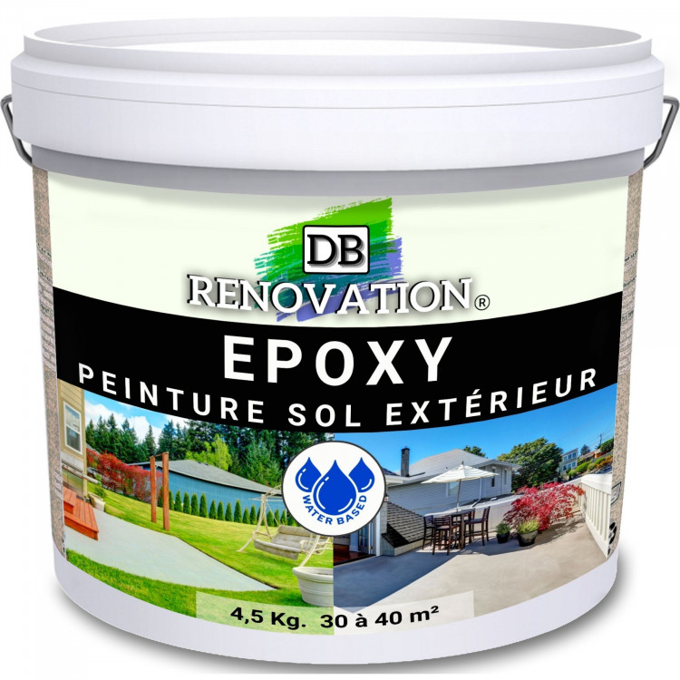 DB-225 RESINE EPOXY EXTERIEUR Peinture sol Terrasse, balcon - Haute résistance - Prêt à l'emploi - 4,5-9KG